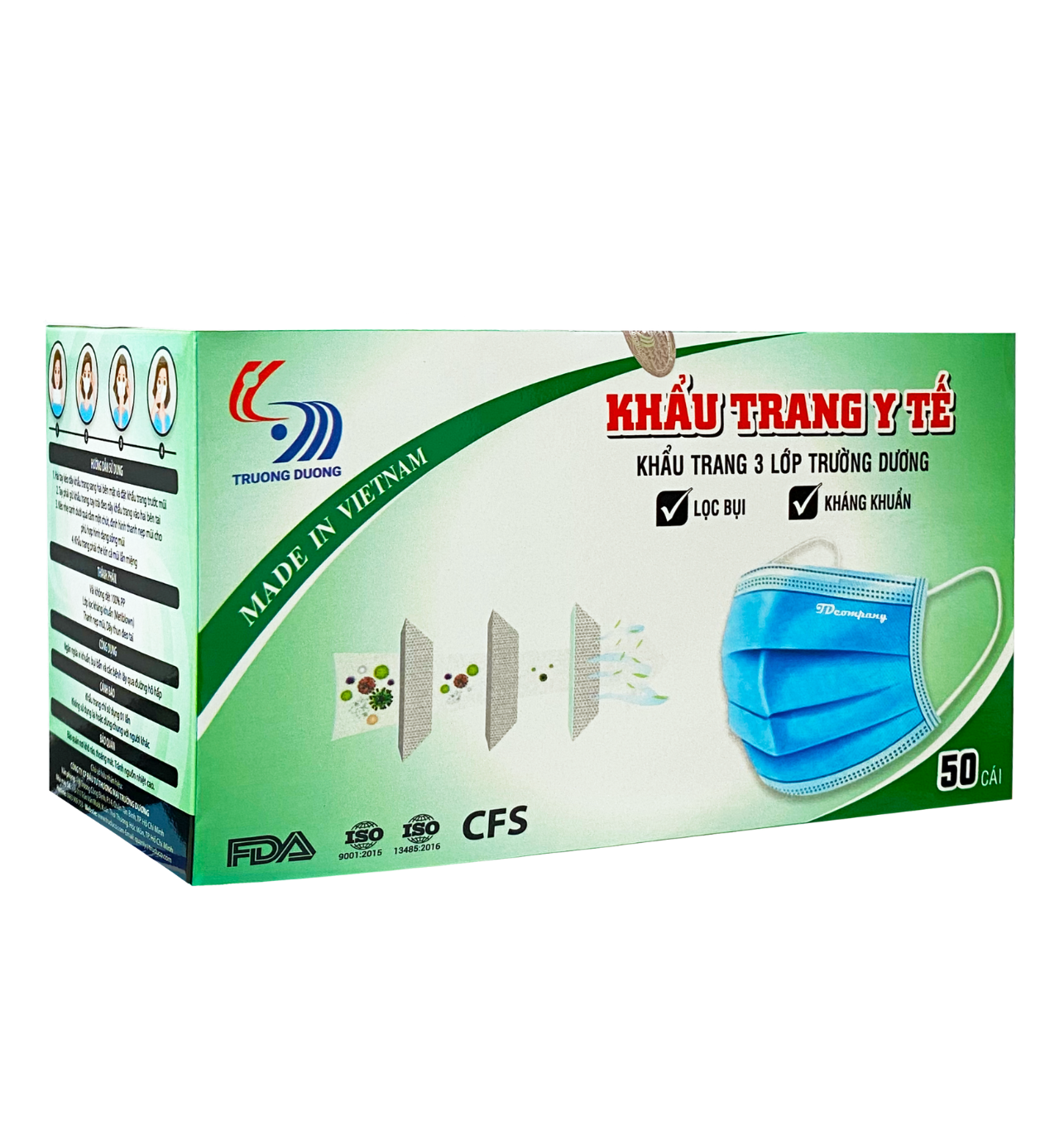 Khẩu trang 3 lớp Trường Dương