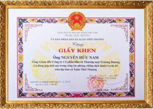 Tổng Giám đốc Nguyễn Hữu Nam nhận bằng khen vì những đóng góp trong công tác phòng dịch bệnh