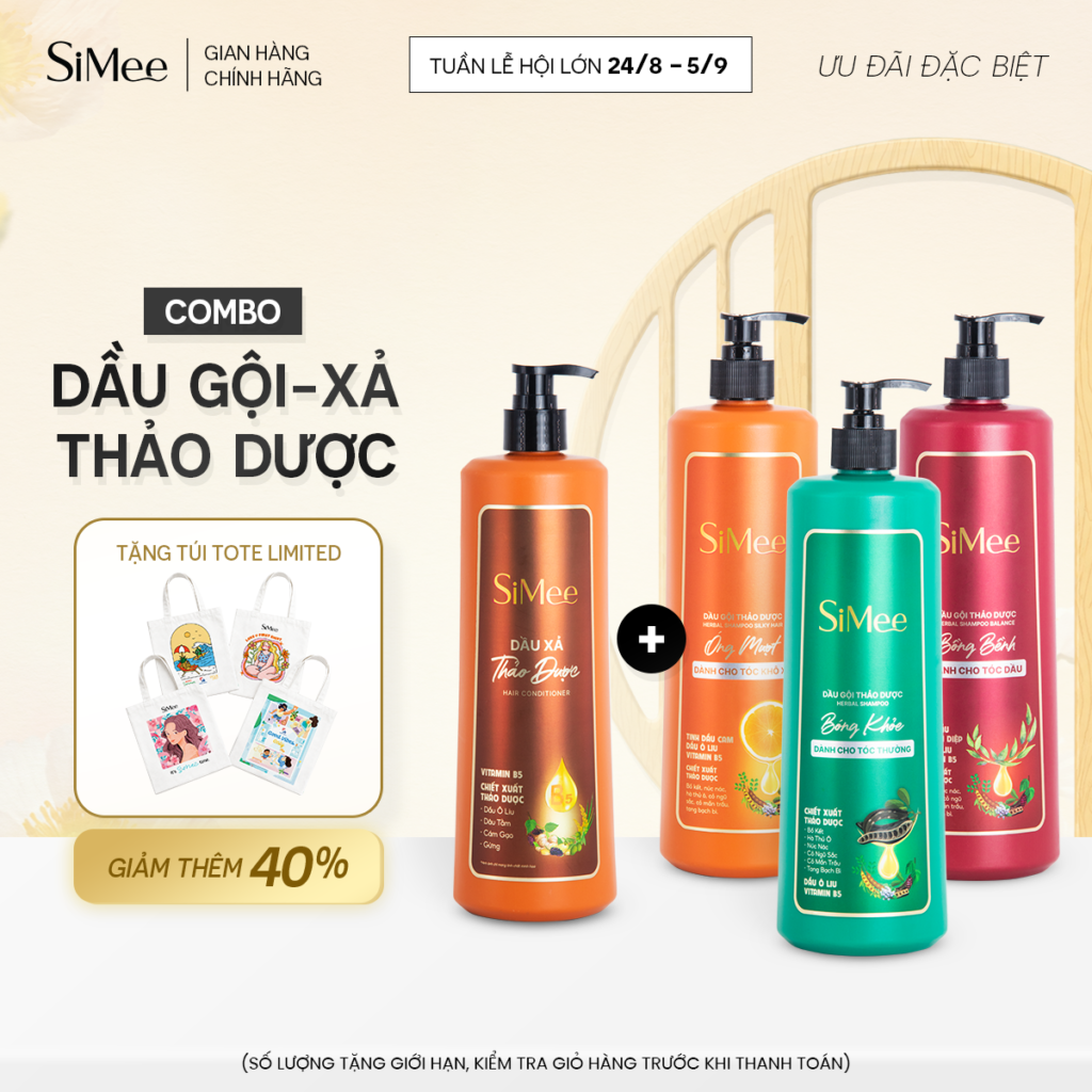 Dầu Gội Thảo Dược SiMee Bóng Khỏe, Óng Mượt, Bồng Bềnh: Nên Chọn Loại Nào Cho Tóc Bạn? Combo DG DX