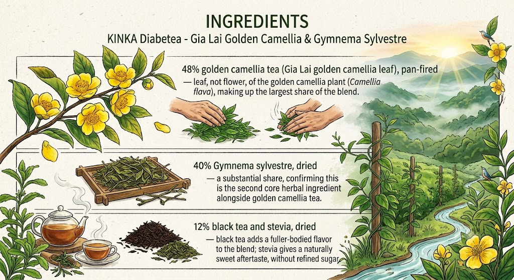 KINKA Diabetea — Golden Camellia Tea & Gymnema Sylvestre: Ingredients, Usage, and Price image 11