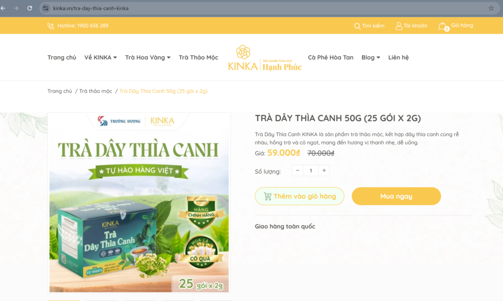 Trà Dây Thìa Canh KINKA (50g): Thành Phần, Công Dụng, Giá Bán image 12